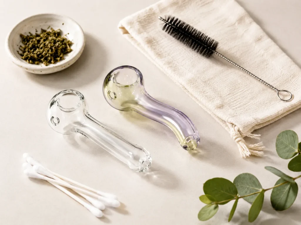 Sweet Puff dry herb pipe compact glass design