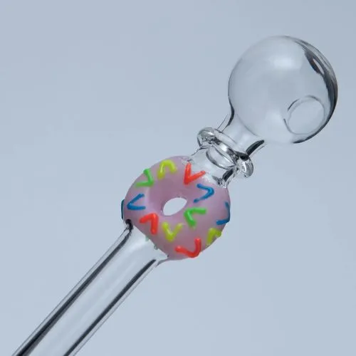 Sprinkles Donut Sweet Puff Glass Pipe 14cm Pink